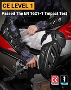2pcs Men's Motorcycle Knee Shin Guard Pads - CE Level 1 TPU Adjustable Knee Cap Pads Protector Crashproof Long Leg Sleeve Armor Protection for Motocross Dirt Bike Racing Gear