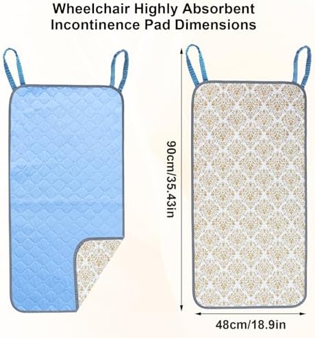 JFHNMLW Waterproof Highly Absorbent Incontinence Wheelchair Pads for Elderly (White-Yellow)