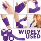 Treela 48 Pack Self Adhesive Wrap Bandage Bulk, 2 Inches x 5 Yards Self Adherent Cohesive Bandage Elastic Athletic Tape Breathable Wound Tape for Stretch Athletic Sports Wrist Ankle(Purple)