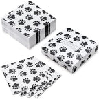 WRAPAHOLIC 50Pcs Paw Print Napkins - 3 Ply Adorable Dog or Cat Party Disposable Paper Luncheon Napkin for Puppy Party Supplies Tableware - 6.5 x 6.5 In