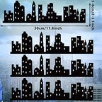 4 Pieces Hero City Cake Border Decoration Black Skyscraper Building Cake Topper Stick on or Lay on Building Images Lighted City Cakes Wrap for Hero Birthday Party Favors Supplies