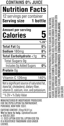 Lipton Diet Green Tea Citrus, 16.9 Fl Oz Bottles (Pack of 12)