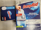 DampRid Drop Starter Kit with 1 Fresh Scent Moisture Absorbing Tab Odor Eliminator for Fresher, Cleaner Air, 15 Ounces. + 1 Free Fragrance Free Refill Pack(2 Tabs). Ilios Packaging.