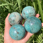 Natural Amazonite Crystal Sphere Gemstone Sphere, Polished Healing Energy Mineral Gemstone Balls for Reiki Chakra Decoration Fengshui (Amazonite 50mm)