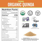 Viva Naturals Organic Quinoa, 24 oz (1.5 lb) – Pre-Washed Whole Grain, Plant Protein, USDA Organic, Gluten-Free, Non-GMO, Vegan, Kosher Rice and Pasta Substitute