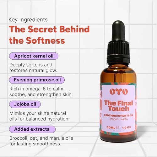 OYO The Final Touch After Shave Oil for Women, Hydrating Intimate Oil for Bikini Line & Underarms, 100% Natural with Jojoba, Marula & Evening Primrose, 30 mL