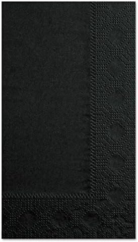 Hoffmaster 180513 Dinner Napkin, Regal Embossed Border, 2 Ply, 1/8 Fold, 15" x 17" Unfolded (4.25" x 7.5" Folded), (Case of 1,000) , Black