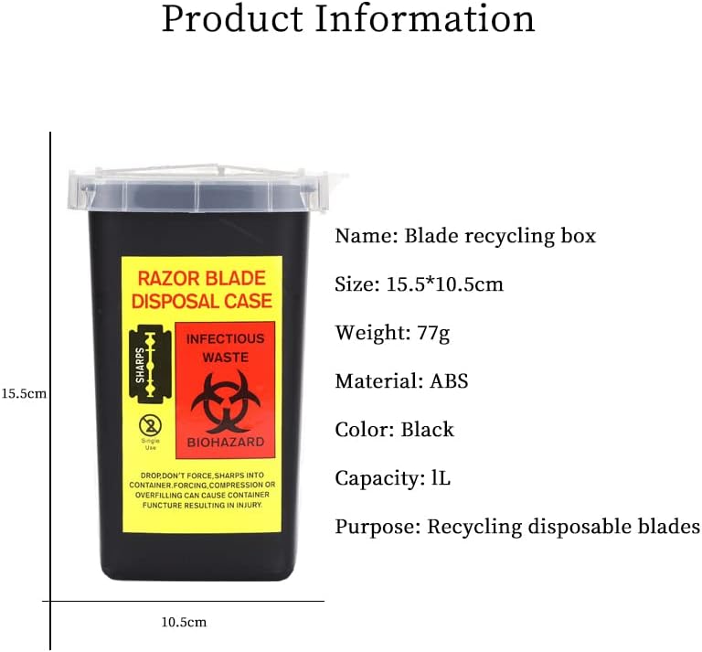 2 Pack Sharps Container Blade Disposal Containers Tattoo Syringe Needle Trash Can Case Barber Razor Storage Dispenser Biohazard Infectious Waste Case for Home Professional Use (2PCS)