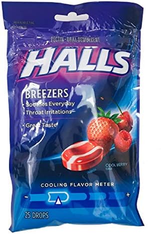 Halls Breezers Cool Berry Cough Drops - Pack of 3