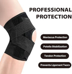 Knee Brace with Side Stabilizers for Knee Pain, Adjustable Knee Support for Meniscus Tear ACL MCL Arthritis Injury Recovery, Breathable Knee Wrap for Men & Women, Workout, Sports (Black, Medium)