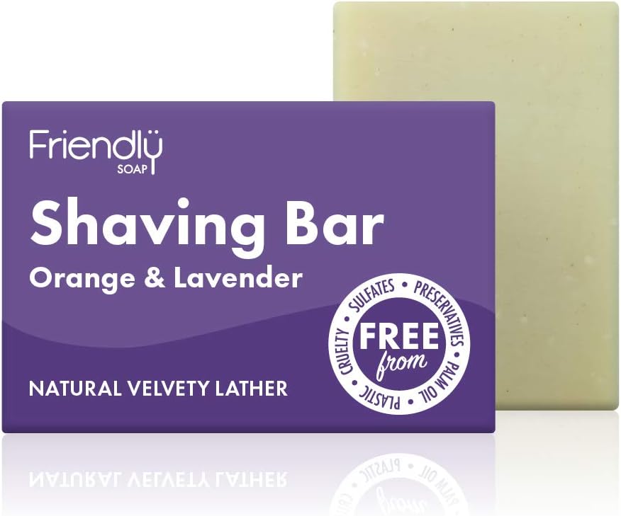 FRIENDLY SOAP Orange Lavender Shaving Bar, 95 GR