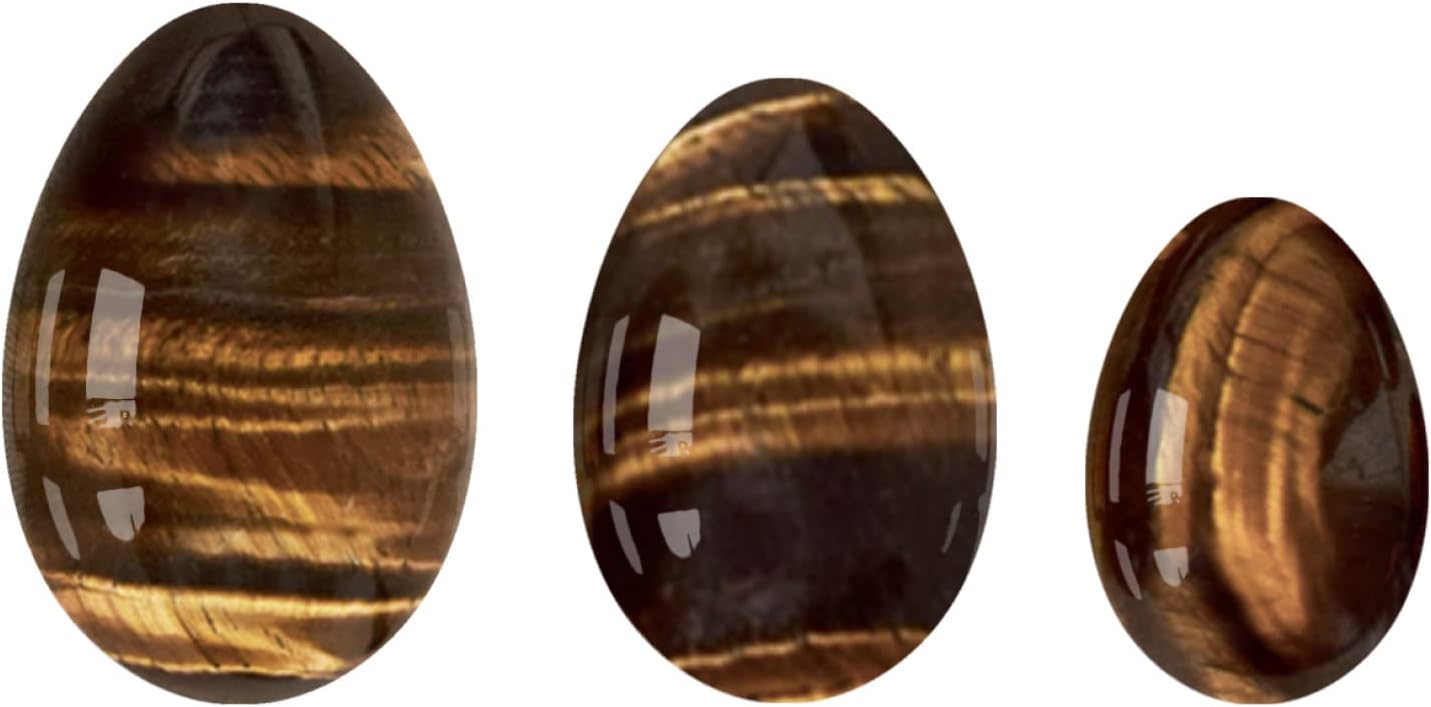 Undrilled Rose Quartz Yoni Egg Set Tiger Eye Jade Eggs Obsidian Kegel Exercise Yoni Eggs Exerciser,Tiger Eye