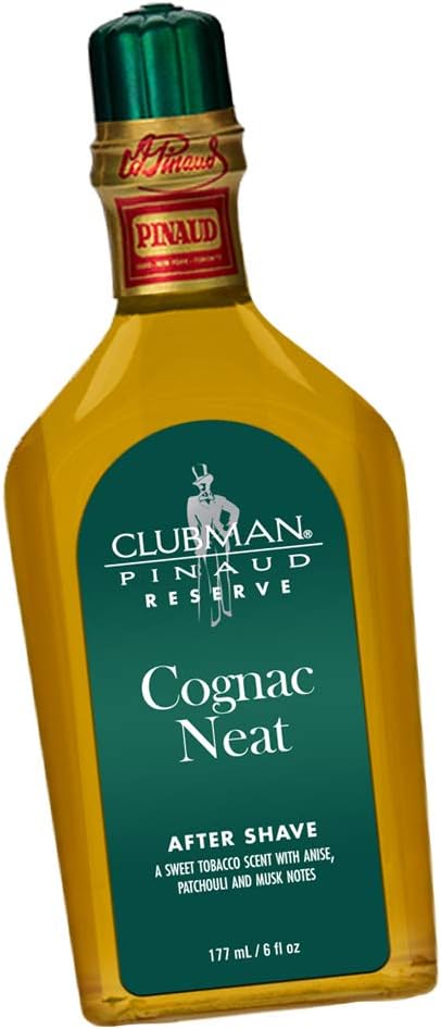 Clubman Reserve Cognac Neat After Shave Lotion for Men – Classic Aftershave Splash, Soothing Aftershave Care, 6 fl oz