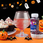 Halloween Sanding Sugar Edible Stars Glitter Mix, Red & Black Sugar Sprinkles for Cake Decorating, Sparkling Sanding Sugar for Cupcake Toppers Cookie Decorations for Party Celebrations 3.5oz