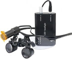 Lab Magnifier 2.5X or 3.5X Binocular Dental Loupes 5W LED Headlight Head Lamp with Yellow Filter Rechargeable Lithium Battery with Clip (3.5X-420mm)