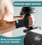 Breathable Wrist Support Brace for Men Women - Adjustable Compression Wrist Wrap for Joint Stability, Sports, Pain Relief, Carpal Tunnel Syndrome - Soft & Skin-Friendly, All-Day Comfort (Black)