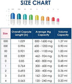 Clear Size 00 Empty Gelatin Capsules by Capsuline - 1000 Count - Gelatin Capsules - 1000