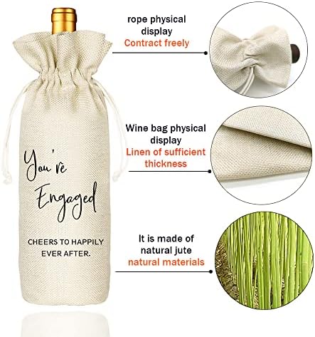 Socive Engagement Wine Bag - You're Engaged, Engagement Gifts for Couples, Personalized Engaged Gift, Bride Gift, Wedding Party Decorations(5SW191011)