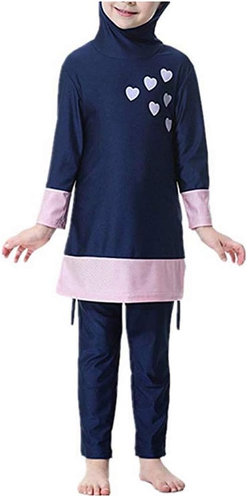 YEESAM Muslim Swimsuits for Girls Kids, Full Body Islamic Swimming Suits Burkini with Hijab Modest Swimwear