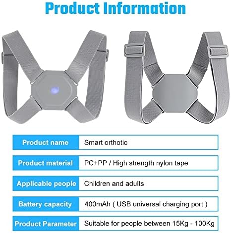 Electric Posture Corrector for Adult and Children Smart Posture Reminder with Sensor Vibration Women Men Adjustable Upper Back Brace Hunchback Correction