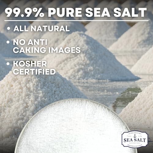 Bulk Kosher Fine Sea Salt for Commercial Use, Food Grade Non-Iodized with No Additives, Pure & Unrefined Kosher Salt, 50 lb Bag