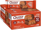 Quest Hero Protein Bars, Crispy Chocolate Caramel Pecan and Chocolate Peanut Butter, 15-18g Protein, 1g Sugar, 12 Count