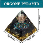 DRTMLY Orgone Crystal Pyramid, Small Orgonite Pyramid Porstive Energy Generator, Healing Crystal Pyramid for Resist Stress, Bring Good Luck and Wealth (Obsidian)