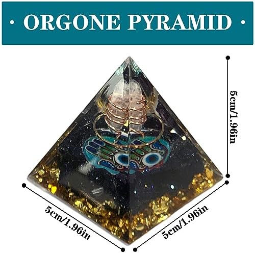 DRTMLY Orgone Crystal Pyramid, Small Orgonite Pyramid Porstive Energy Generator, Healing Crystal Pyramid for Resist Stress, Bring Good Luck and Wealth (Obsidian)