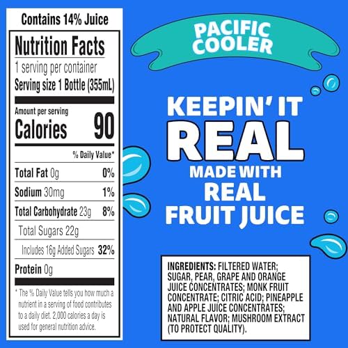 Capri Sun Pacific Cooler Mixed Fruit Flavored Juice Drink Blend from concentrate, 12 fl oz Bottle