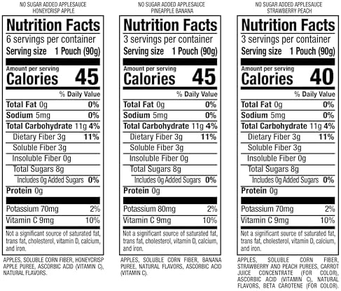 Mott's Mighty Applesauce Variety Pack, 3.2 oz Clear Pouches, 48 Count (4 Packs of 12)