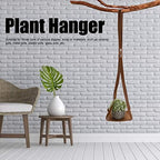 PU Leather Plant Hanger Planter Flower Pot Hanging Holder Home Decor Garden Decoration (Brown Square Bottom)