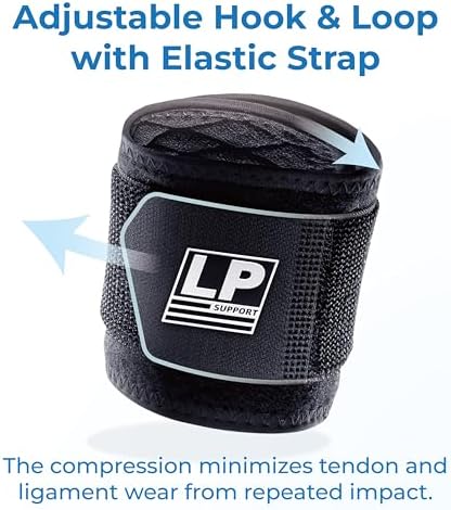 LP SUPPORT 753CA Adjustable Wrist Brace - Wrist Straps for Weightlifting, Crossfit, Tennis, Heavy Worker - Carpal Tunnel Wrist Brace for Work for Both Hands (Black, 1pc)