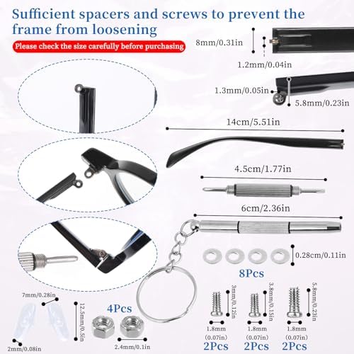 Glasses Repair Arm Legs Glasses Legs Replacement TR90 Eyeglass Arm Replacement Eyeglasses Repair Legs 8mm Sunglasses Arm Glasses Temple Eyewear Frame Temple Accessory (Single Teeth)