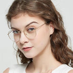 Blue Light Blocking Glasses Gaming Computer Phone Screen Eyeglasses Women Men Lightweight Slim Round Retro Metal Frame