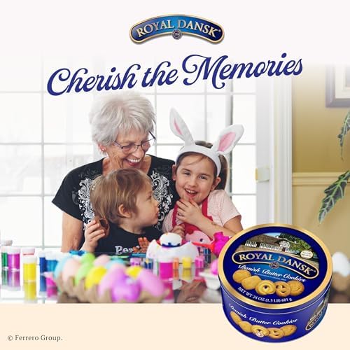 Royal Dansk Danish Butter Cookies, Premium Assorted Cookies in a Gift Tin, Great for Sharing and Gifting, 24 oz
