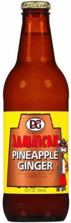 D&G Jamaican "Sof Drink" Genuine Glass Bottles 3pk (Pineapple Ginger, 12 fl oz)