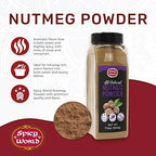 Spicy World Nutmeg Powder 17.6oz Jar (500g) - Premium Quality, Ground Nutmeg, Pure & Aromatic Spice for Baking, Cooking, Smoothies, Lattes & Desserts
