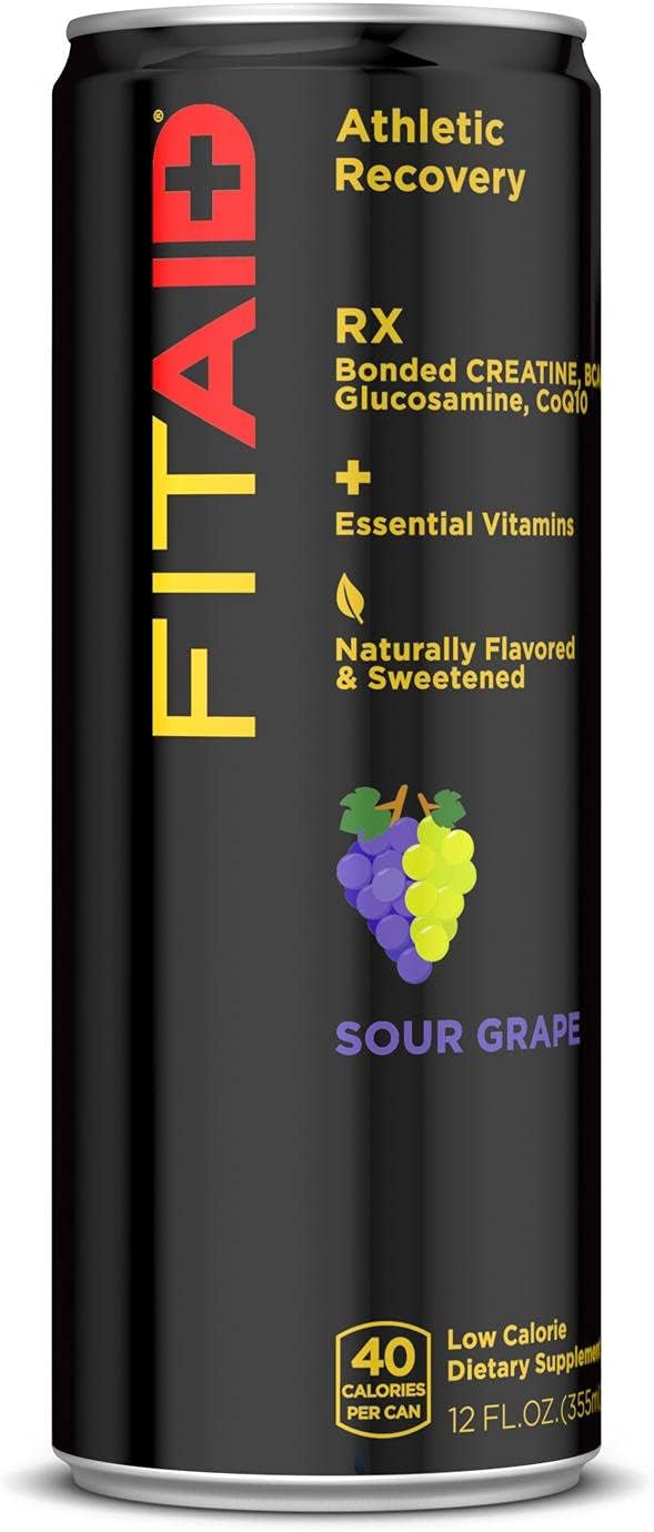 LIFEAID FITAID RX Recovery Blend, Creatine, BCAAs, Glucosamine, Electrolytes, Omega-3s, 100% Clean, Paleo, Vegan and Gluten-Free, No Artificial Flavors or Sweeteners, 12-oz. cans (1 Can)