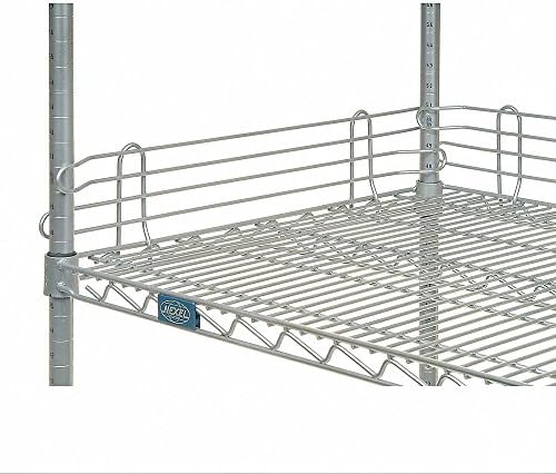Nexel Wire Shelf Ledge, 14" L x 4" H, Snap in, Stackable for Height, Chrome, NSF Approved, Shelf Not Included