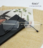 Eyekepper Frameless Eyeglasses Men - Rectangle Rimless Eyewear Silver