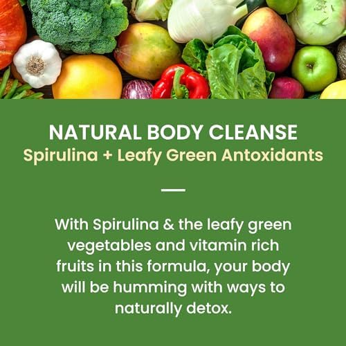 Fruniti Super Greens Smoothie Mix - Cleanse + Detox - No Sugar Added - Fruit + Veggie Puree - Spirulina, Spinach, Kale, Cucumber, Lemongrass, Apple, Banana, Kiwi - Makes 24 Smoothies