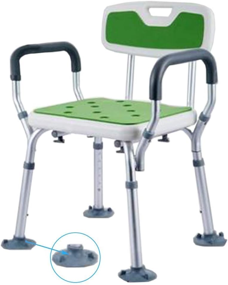 Bathroom Stool,Bath Bathroom Stool,Shower Chair,with Arms and Back,Adjustable in 6 Height,with Anti-Slip Rubber Tips