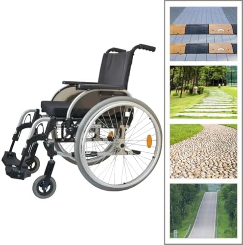 6x1 1/4 Front Wheel of Wheelchair, 6 Inch Manual Wheelchairs Replacement Wheel, Pneumatic Rubber Tire, Casters Rollers, Disabled Vehicles Front Wheel Assembly (1 Set of 2)