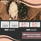 Salt and Pepper Packets - 400 Salt/ 200 Pepper = 600 Total Packets