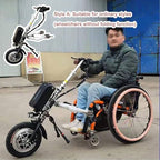 500W Wheelchair Pull Device, Electric Handcycle Wheelchair Attachment, with 3 Speeds Adjustable, 48v 17ah Battery, Range 70km Wheelchair Motor Attachment A