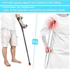 Forearm Crutch for Adults(x1 Unit), Forearm Crutch with Cuffs, Anti-Drop, Crutch for Walking, Forearm Crutch Lightweight Adjustable, Aluminum Forearm Crutch, Black Crutch (Single Black)