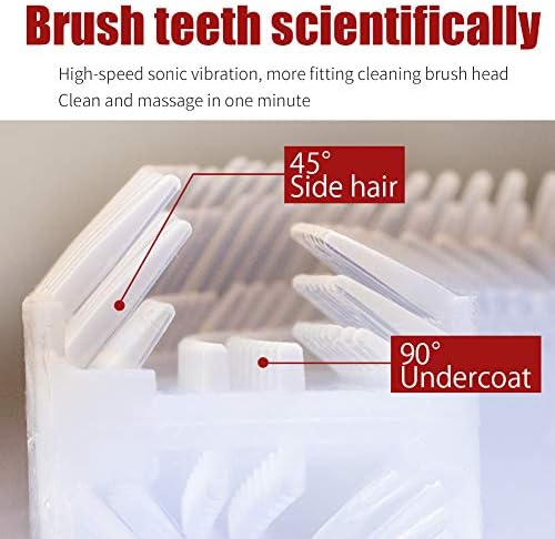 Automatic Toothbrush for Adults Ultrasonic Toothbrush with Soft Bristles Rechargeable Portable 30'' Automatic Timer Wireless Charging Washable Dual-Use for Travel Home (White)