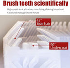 Automatic Toothbrush for Adults Ultrasonic Electric Toothbrush with Soft Bristles Rechargeable Portable 30'' Automatic Timer Wireless Charging Washable Dual-Use for Travel & Home (White)