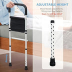 Bed Rails for Elderly Adults Safety, Adjustable Bed Assist Rails for Seniors, Bedrails with Support Legs and Storage Pocket, Bed Railing Cane Fit Single, Double King,Queen,Full, Twin Beds
