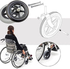 WORDFUN Wheelchair Front Wheels Replacement Parts, 2X Solid Tires Front Wheel, Quiet Wheelchair Caster Wheels, Replacement Part Tool, 265-lb Load Capacity, Easy to Scroll